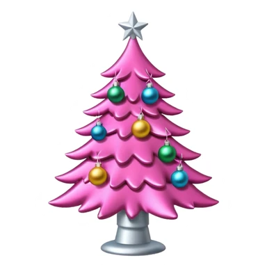 pink christmas tree sticker