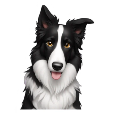 Border Collie black and white little princess sticker