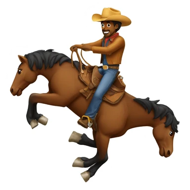 Cowboy riding a bronco  sticker