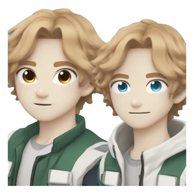 My hero academia style, light brown hair and blue eyes boy  sticker