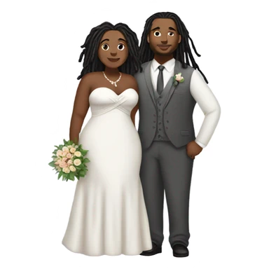 Plus size couple with locs wedding full body sticker