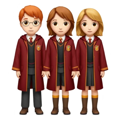 harry potter, ronald weasley and hermione granger in gryfinndor uniform sticker
