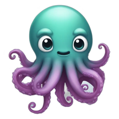 cute kraken with cute face shy blushing sticker