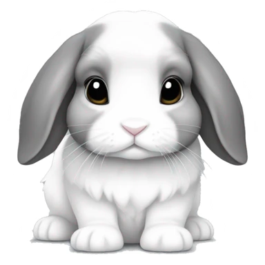 A holland lop bunny with a sable point coloring. White and gray. sticker