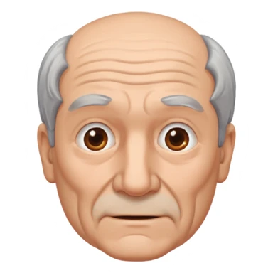 señor muy mayor pelo gris sin bigote con poco pelo sticker