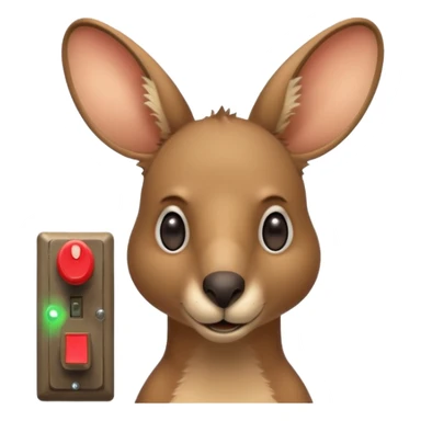 Portrait of a Kangaroo with a light switch for a face sticker
