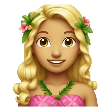 blonde hawaiian hula girl sticker