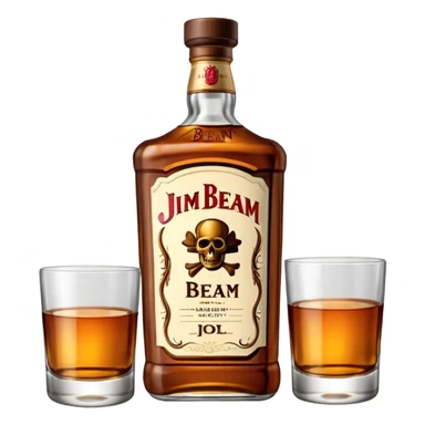 single Jim Beam whiskey bottle sticker