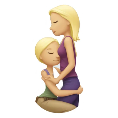 lesbians kissing. One is older and blond sticker