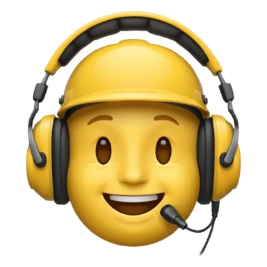 un emoji qui écoute de la musique avec un casque avec un léger sourire sticker