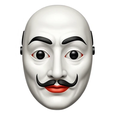 Money Heist, Dali mask (black-white), realistic sticker