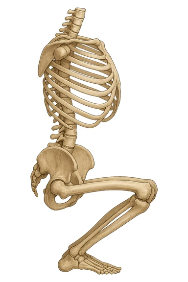 Allineamento visto anatomicamente durante uno squat tra bacino e torace sticker