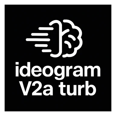 recreate this logo with text of "ideogram V2a turb", MAKE IT FIT IN SQAURE  sticker