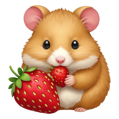 hamster eating strawberries sticker