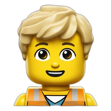 Yellow lego figure sticker