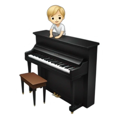 piano with a white boy sticker