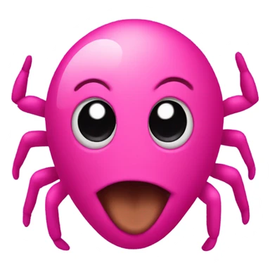 a pink spider poop emoji sticker