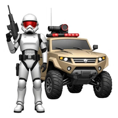 Well armed rugged Star Wars Imperial Shock Troopers police super car off road interceptor  sticker