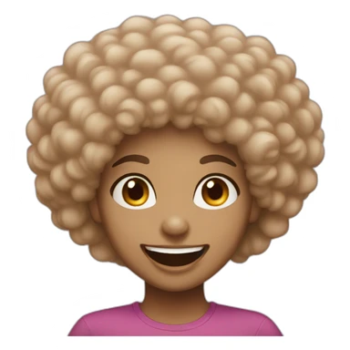 Light skin girl afro orange laugh sticker