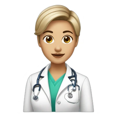 doctora pelo corto castaño claro con lupa dermatologia sticker