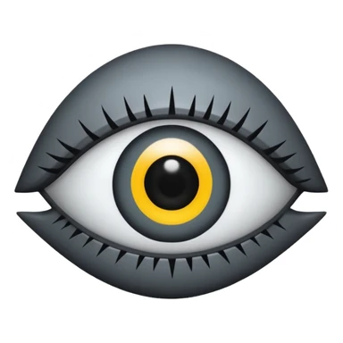 Minimal emoji, gothic futuristic eye, cold grey sclera, the pupil is fully replaced by a solid black number 8 eight, occult cyber aesthetic, sharp clean lines, flat emoji design, centered, transparent background sticker