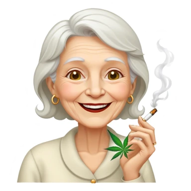 old white lady smoking weed sticker