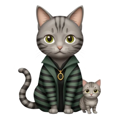 Minerva McGonagall with tabby grey cat  sticker