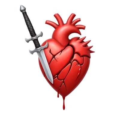 The real heart stabbed with a dagger sticker