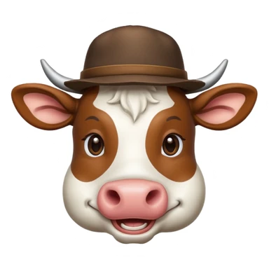 Cow wearing a hat sticker