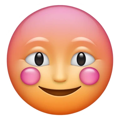 minimalist illustration of a warm glowing emoji face representing anonymous emotional connection. soft orange-pink gradient, gentle smile, organic round form, light diffusion, sense of warmth and intimacy, subtle glow around the edges, smooth and friendly aesthetic. sticker