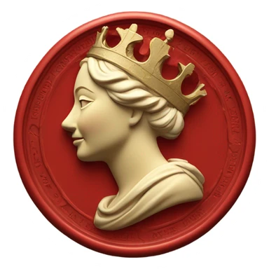 queen wax seal red crack broken circle sticker
