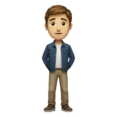 A brown haired guy that is a shortie  sticker