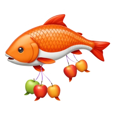 carp streamer hanging apple emoji style sticker