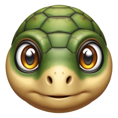 cinematic-baby tortoise-realistic--emoji,,-cute-wise-face-peering-ahead-with-calm-determination,-cute large-eyes-reflecting-centuries of wisdom, sticker