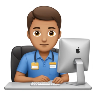 The man working at the computer store sticker