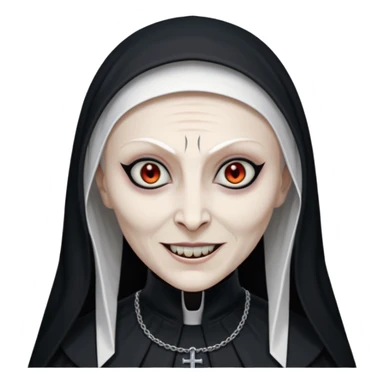 create an evil nun emoji based on valak from the conjuring sticker