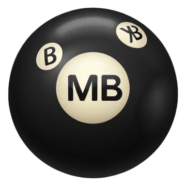 Black pull Ball with MB written on it. Nothing else no holes or anything. sticker