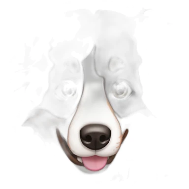 black border collie and woman with long brown hair with pink ends sticker