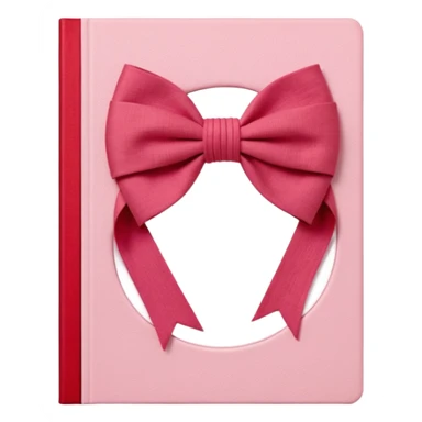 Junk journaling aesthetic book cover, tactile fabric textures, classic framing
Red yarn bow as focal point, soft shadows, calm pastel pink backdrop
Elegant, cozy, artistic, high-end print design sticker