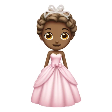 a pink princess wedding dress with bows  sticker