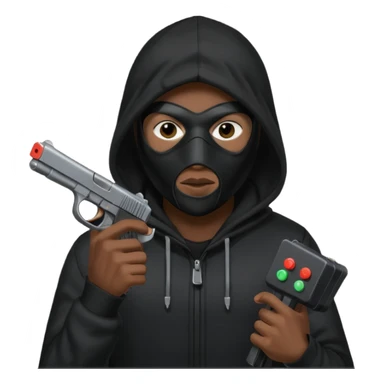 Hoodlum burglar madk and gun with switch and extended clip sticker
