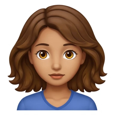 can you please make a girl with olive skin tone, brown hair, brown eyes and wavy hair sticker