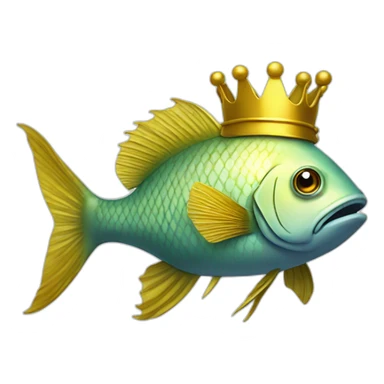 fish with legs in golden crown sticker