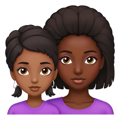 mom and teenage daughter that has eyelashes duo black girls  sticker