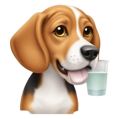dog beagle drinking boba sticker