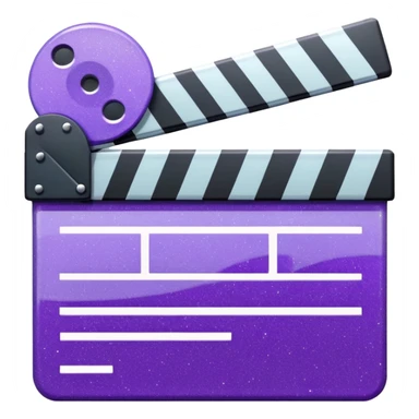 Glitter purple and cian clapperboard sticker