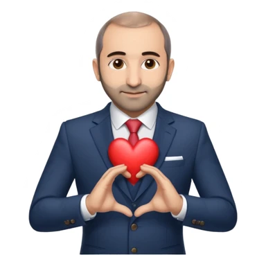 Nikol Pashinyan in the suite makes heart with his hands sticker