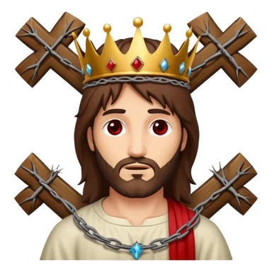 Christ on the cross with the crown of thorns and the blood on him sticker