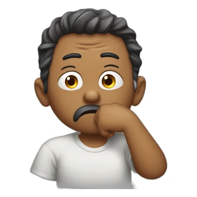 confused bad men frustrated thinking pose one hand on their chin while furrowing their brow sticker