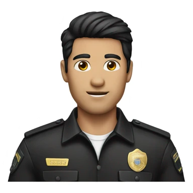 private security man with black hair sticker